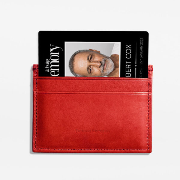 plastic memorial wallet card