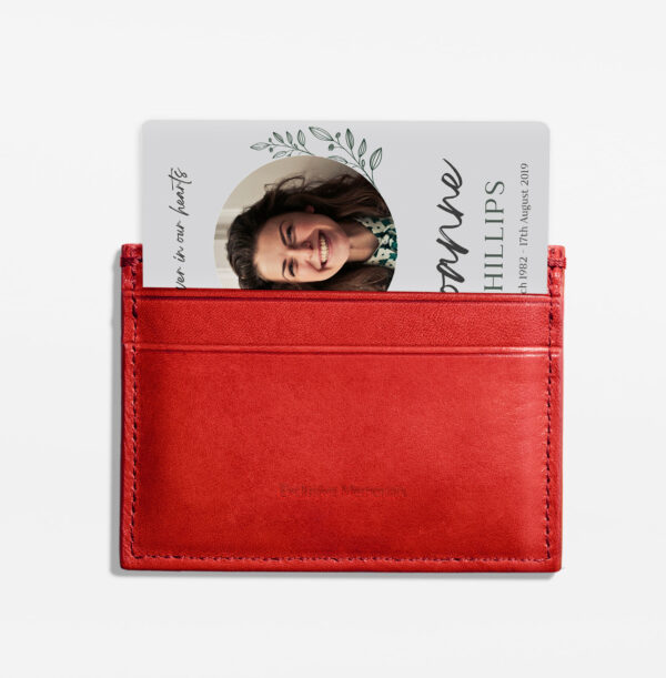 plastic memorial wallet card