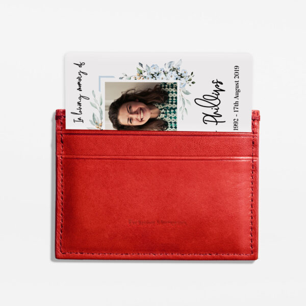 plastic memorial card