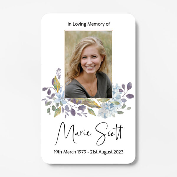 plastic memorial card
