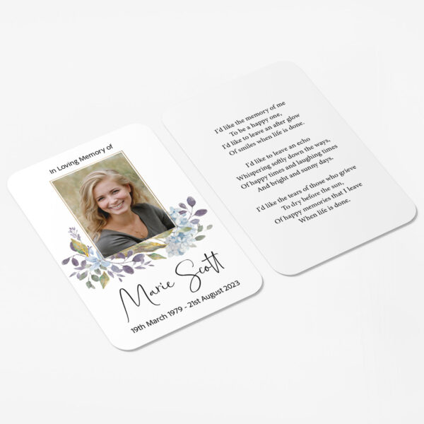 plastic memorial card