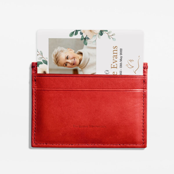 plastic memorial card