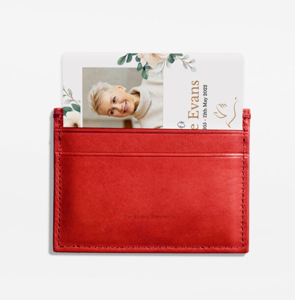 plastic memorial card