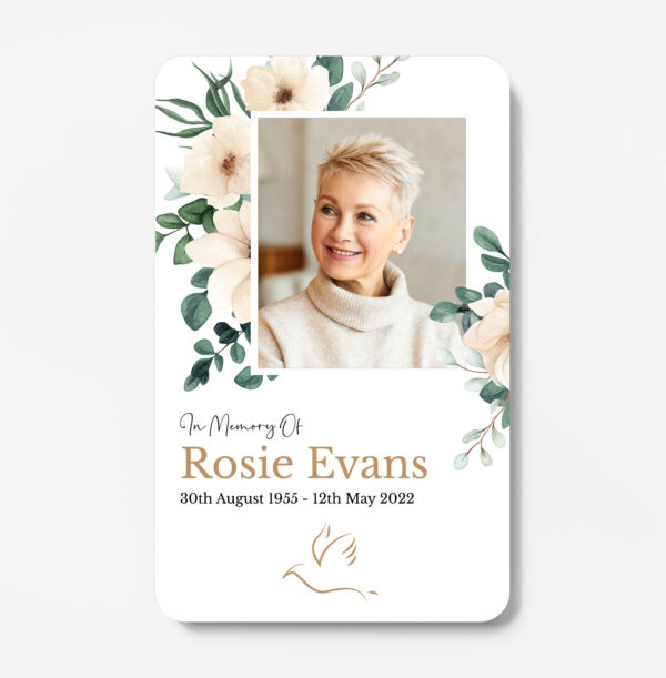 plastic memorial card