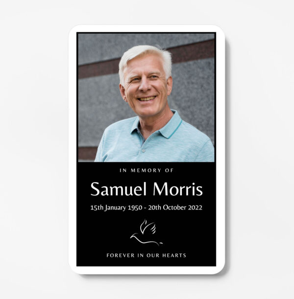 plastic memorial card