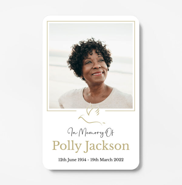 plastic memorial card