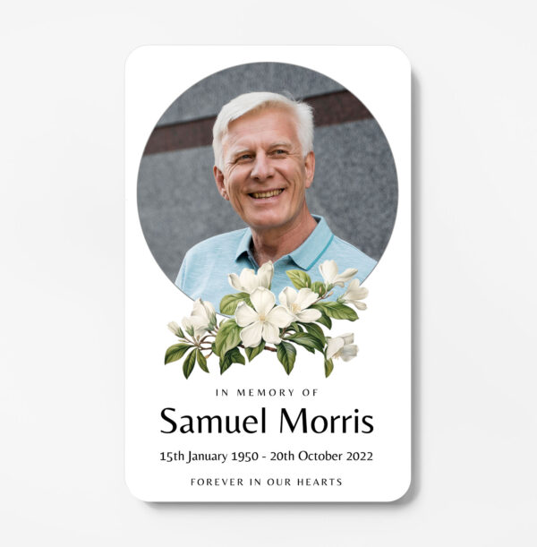 plastic memorial card