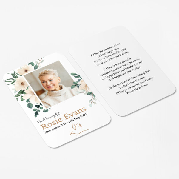 plastic memorial card