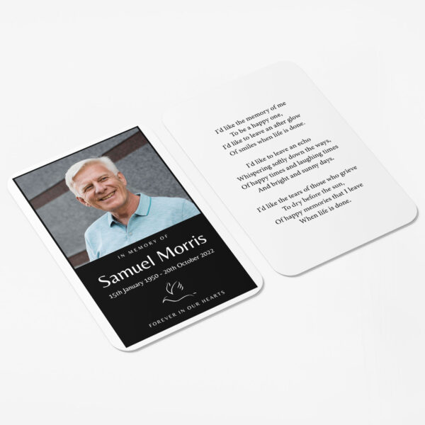 plastic memorial card