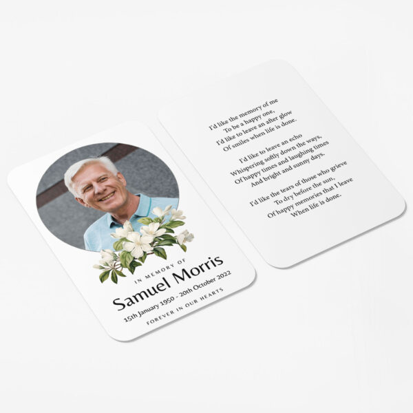 plastic memorial card