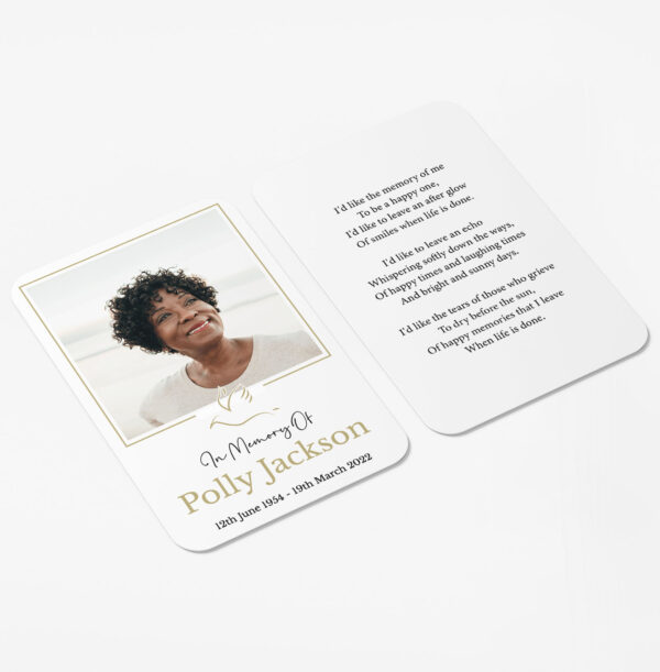Plastic Memorial Keepsake Card 69 - Image 3