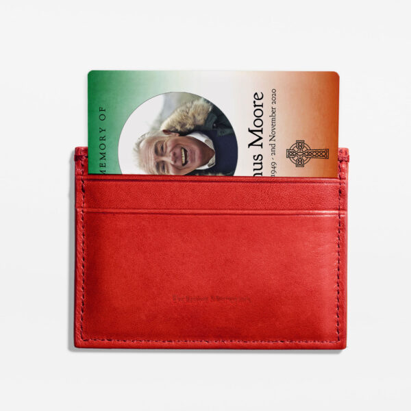 Irish themed laminated memorial card