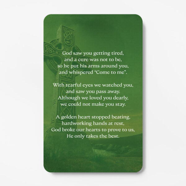 laminated memorial card