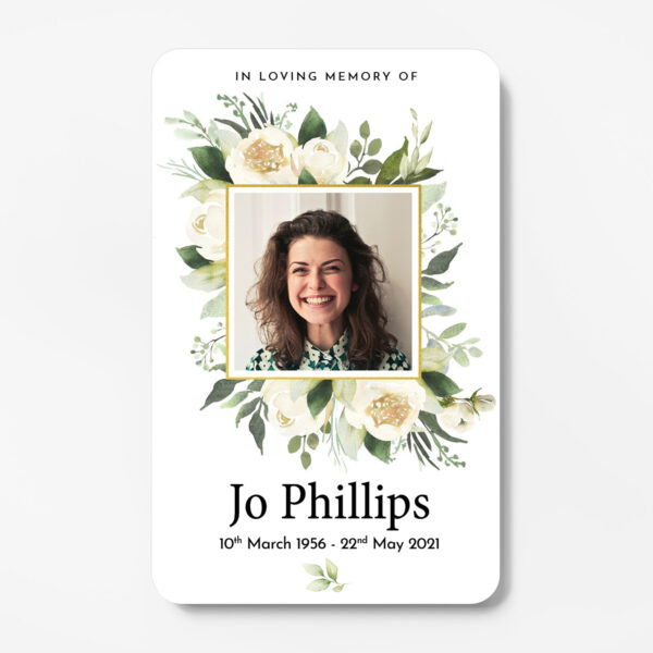 plastic memorial card