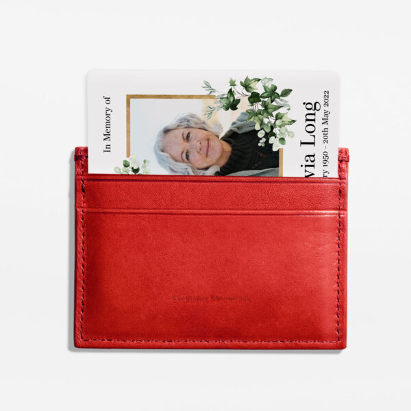 plastic memorial card