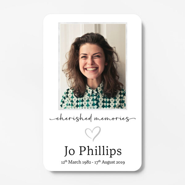 plastic memorial card