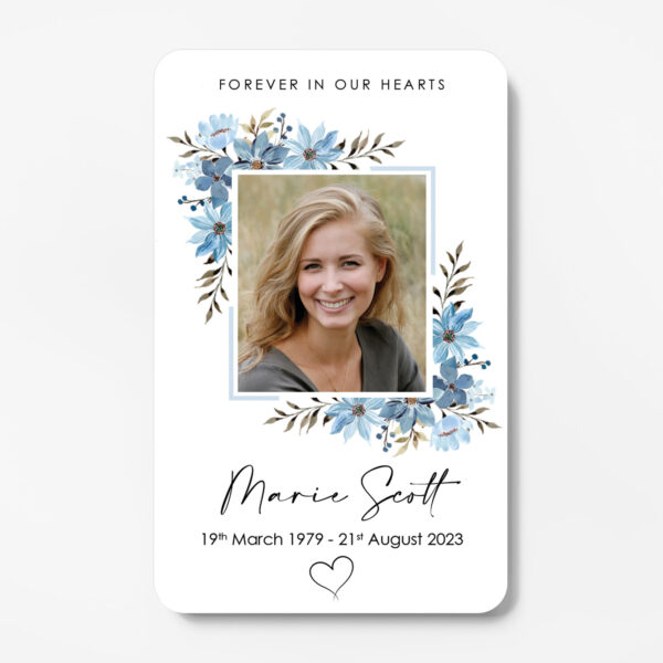 plastic memorial card