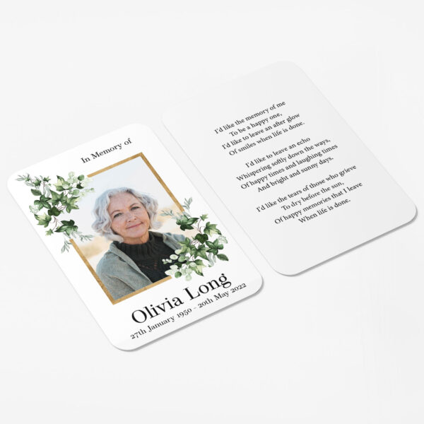 plastic memorial card