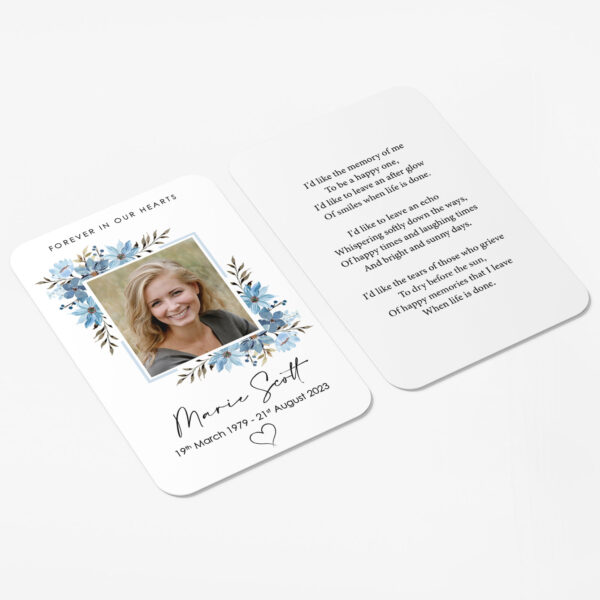 plastic memorial card