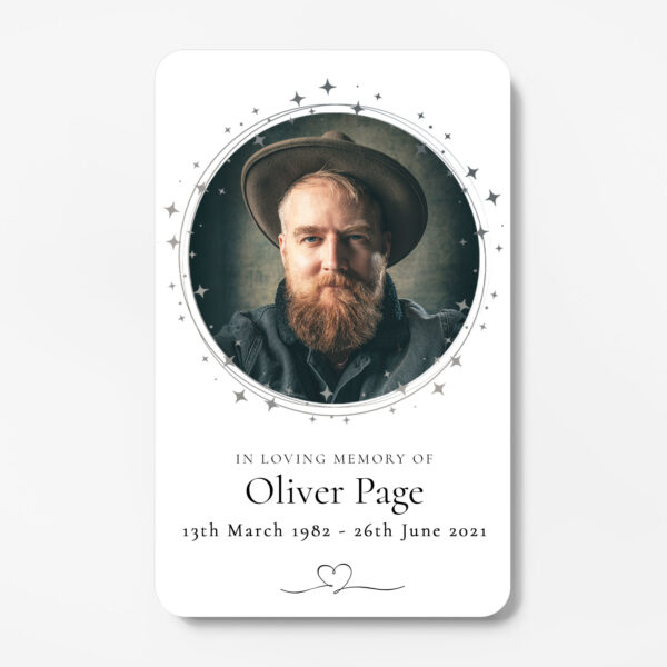 plastic memorial card