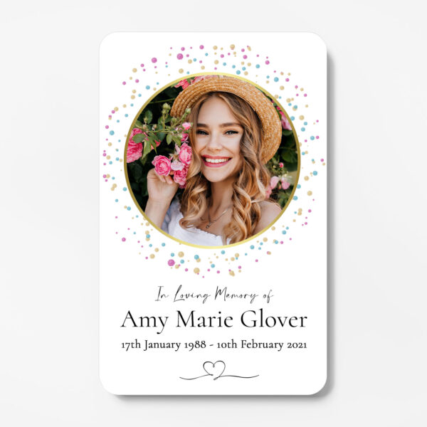 plastic wallet memorial card