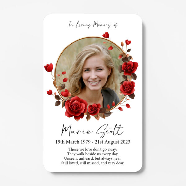 plastic wallet memorial card