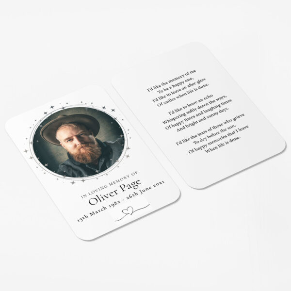 plastic memorial card