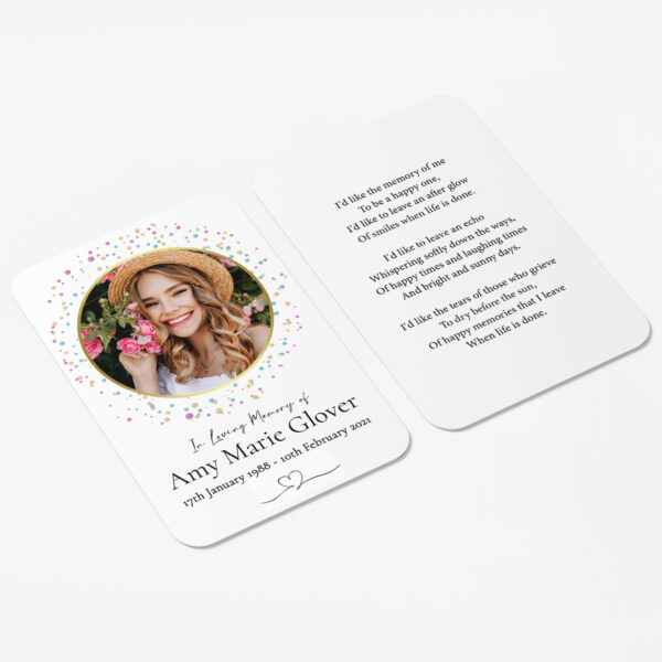 plastic wallet memorial card