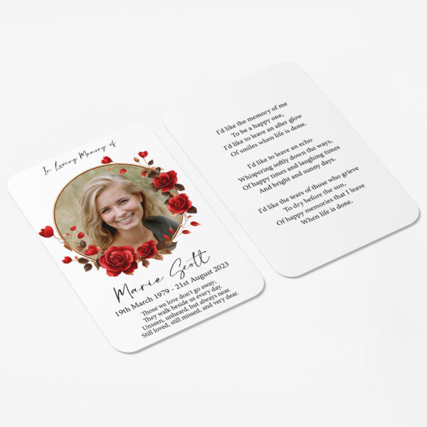 plastic wallet memorial card