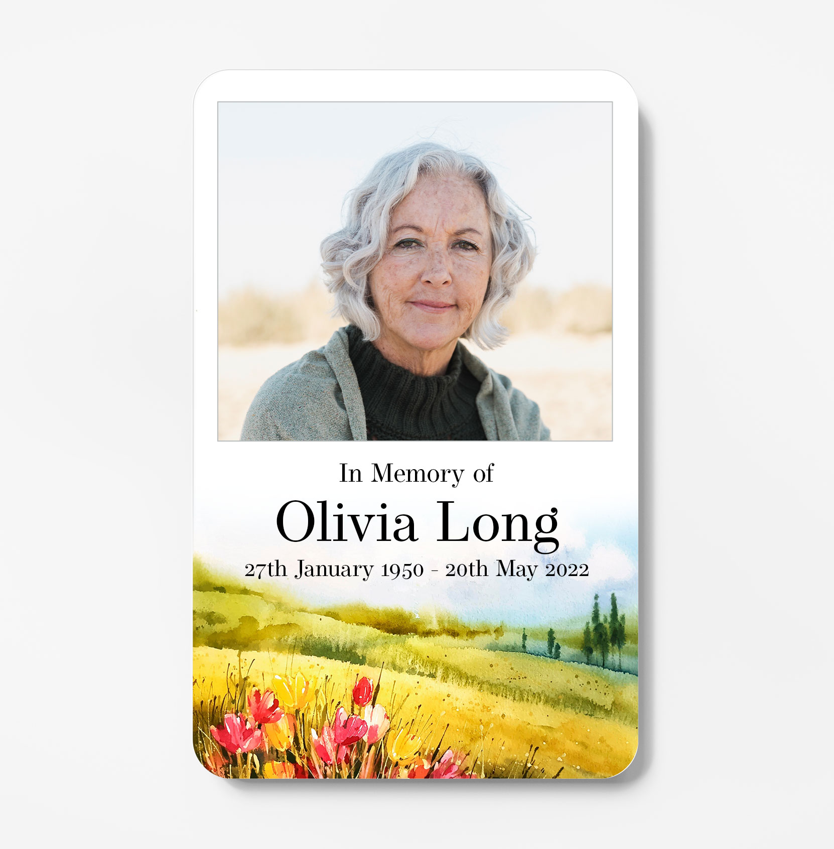 laminated wallet memorial card