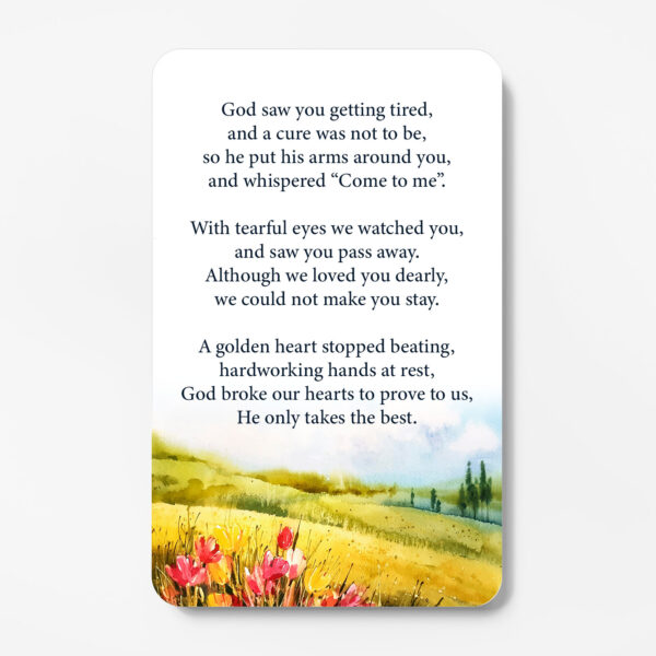 laminated wallet memorial card