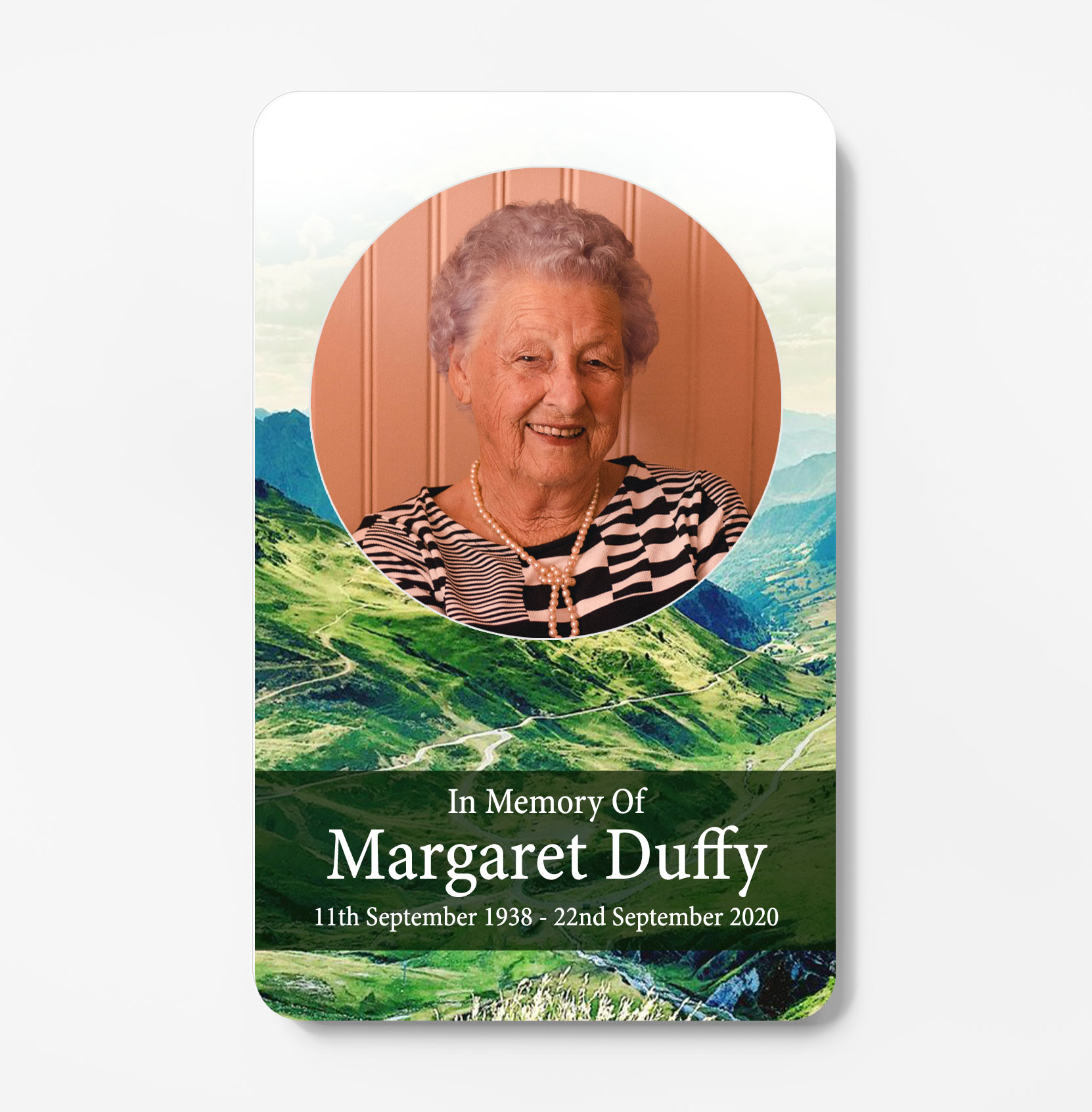 laminated wallet memorial card