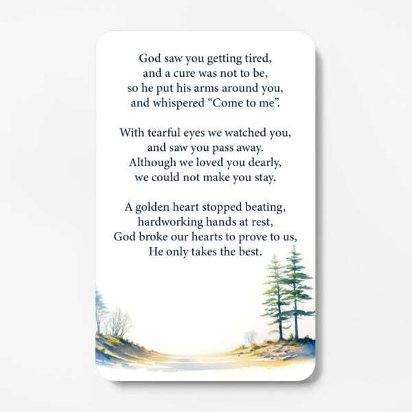 laminated wallet memorial card