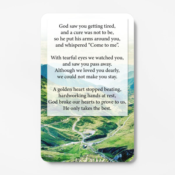 laminated wallet memorial card
