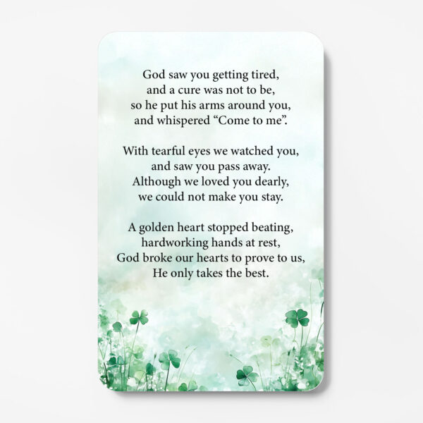 laminated wallet memorial card