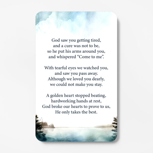 laminated wallet memorial card
