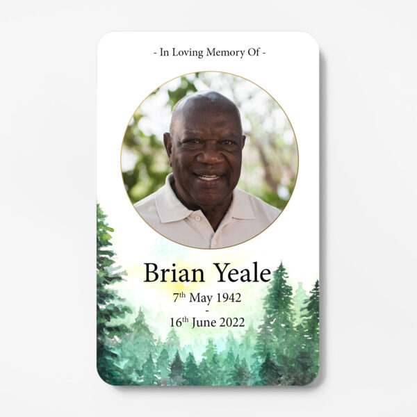 laminated wallet memorial card