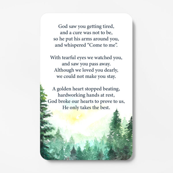 laminated wallet memorial card