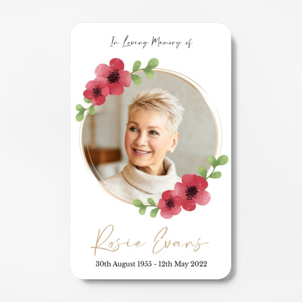 plastic wallet memorial card