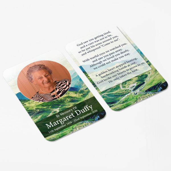 laminated wallet memorial card