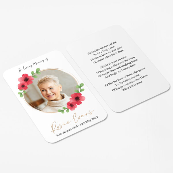 plastic wallet memorial card