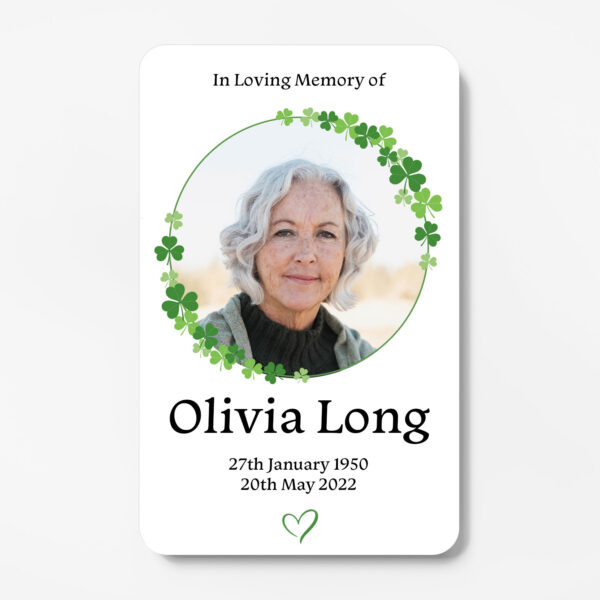 plastic wallet memorial card