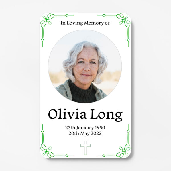 plastic wallet memorial card