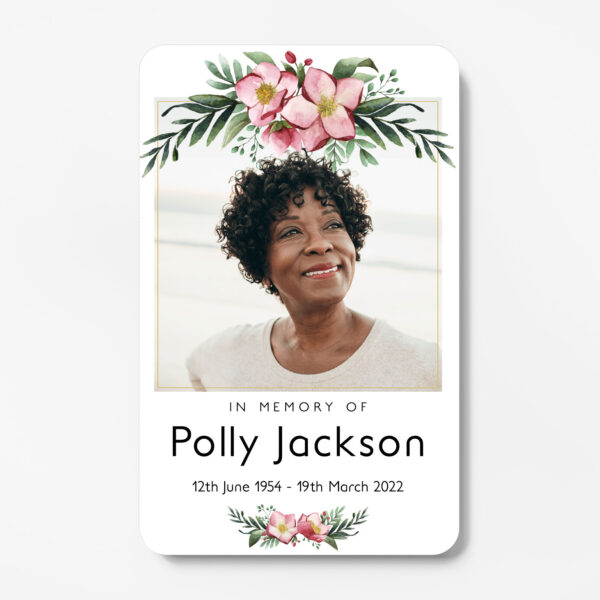 plastic wallet memorial card