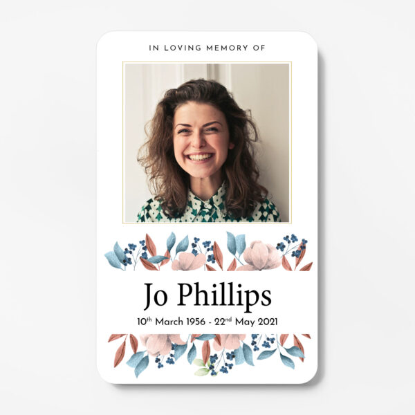 plastic wallet memorial card