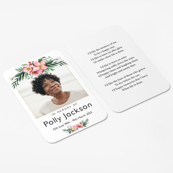 plastic wallet memorial card