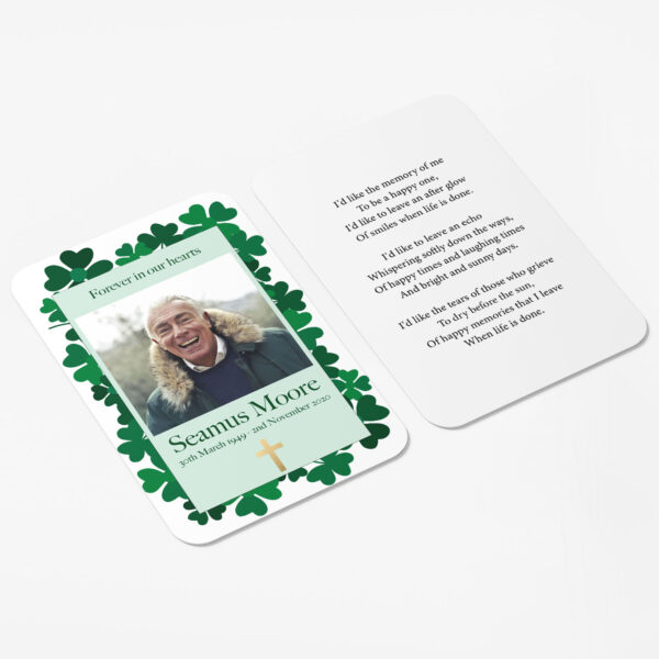 plastic wallet memorial card