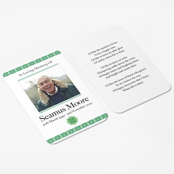 plastic wallet memorial card