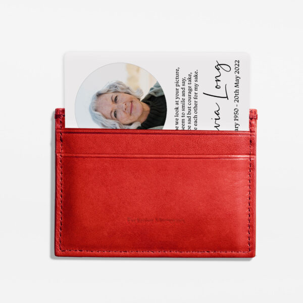 plastic wallet memorial card
