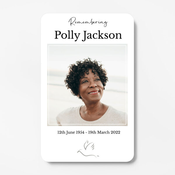 plastic wallet memorial card
